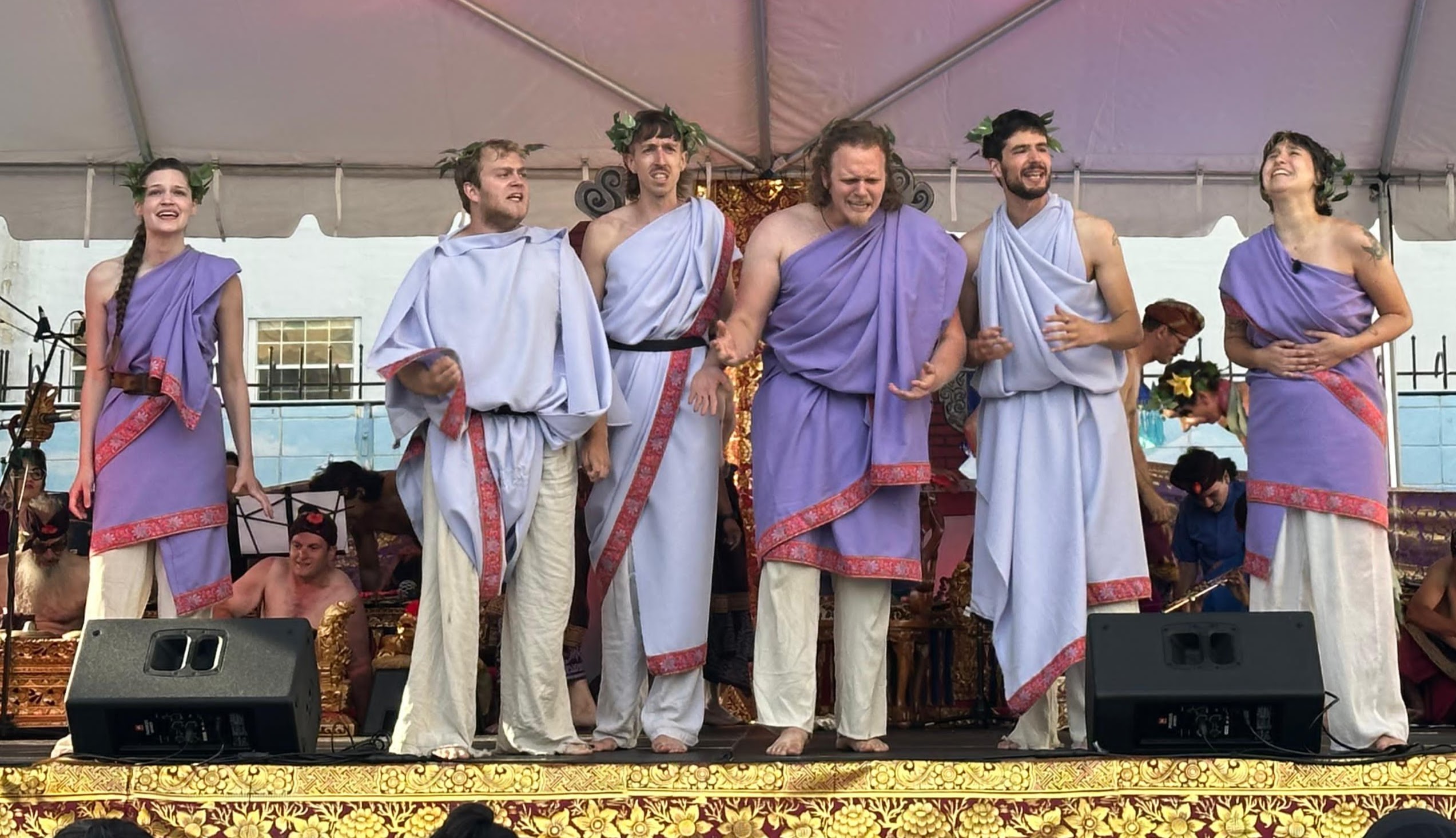 chorus performing Raja Edepus at Los Angeles Gamelan Festival
